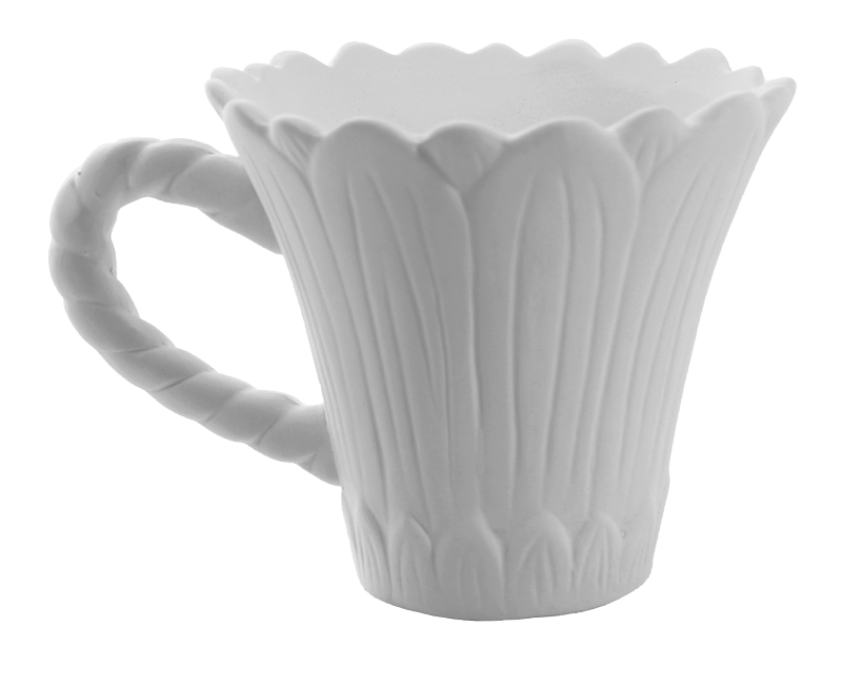 Blooming Sunflower Mug — finished painted pottery